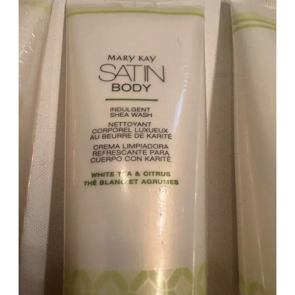 Lot of 3 New SealedMary Kay Satin Body Scrub/Wash/Lotion White Tea&Citrus6.5floz